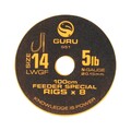 Guru LWGF Bajos de línea feeder listos para usar con cebo natural 1 m (8 pzas.)