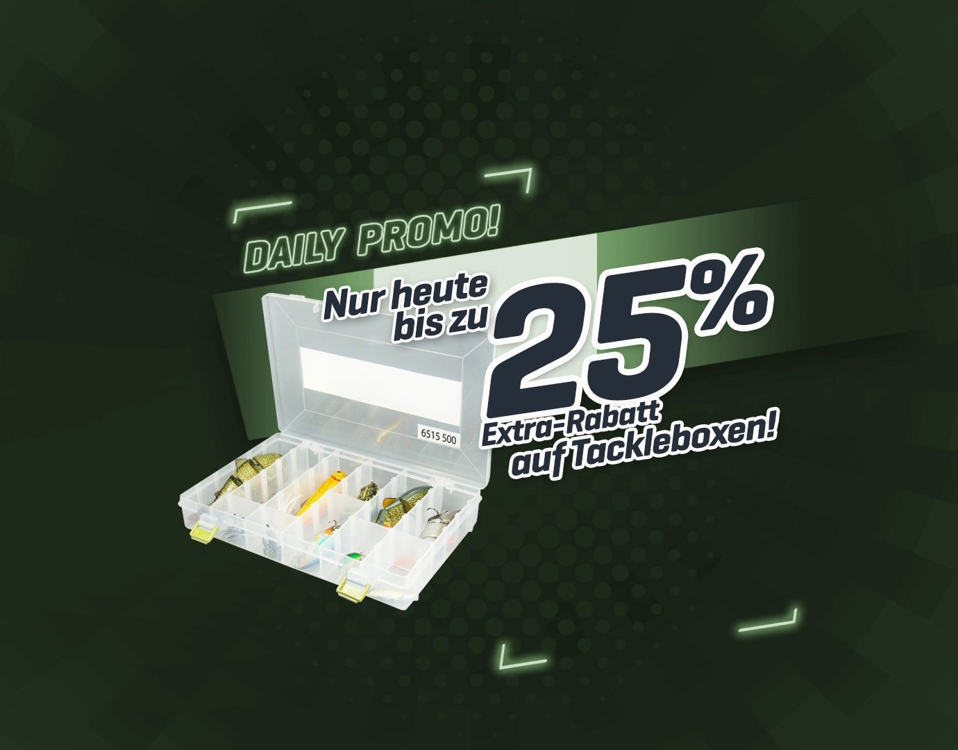 Subbanner: Tot 25% Tackleboxen (Groen)