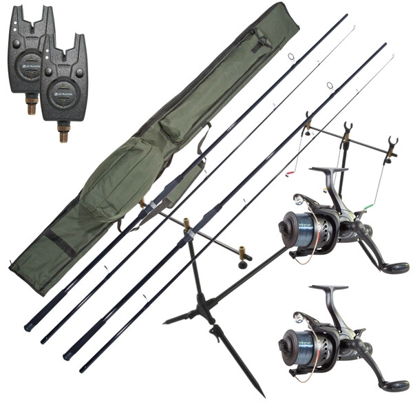 Ultimate Session Carp Set met hengels, molens, beetmelders, rod pod én foudraal!
