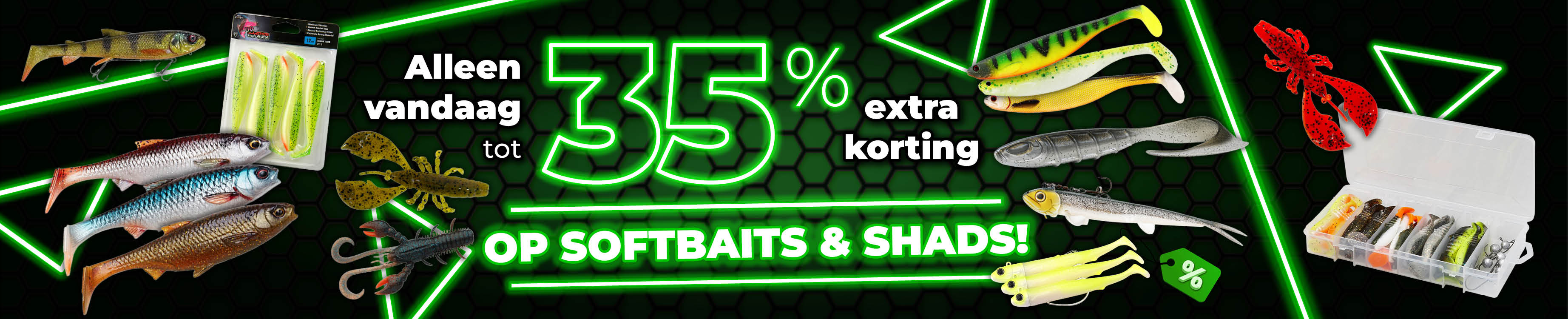 Topbanner: Tot 35% Softbaits & Shads (Groen)