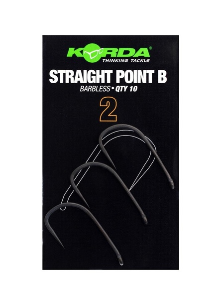Korda Straight Point Barbless Karperhaken (10 Stuks)