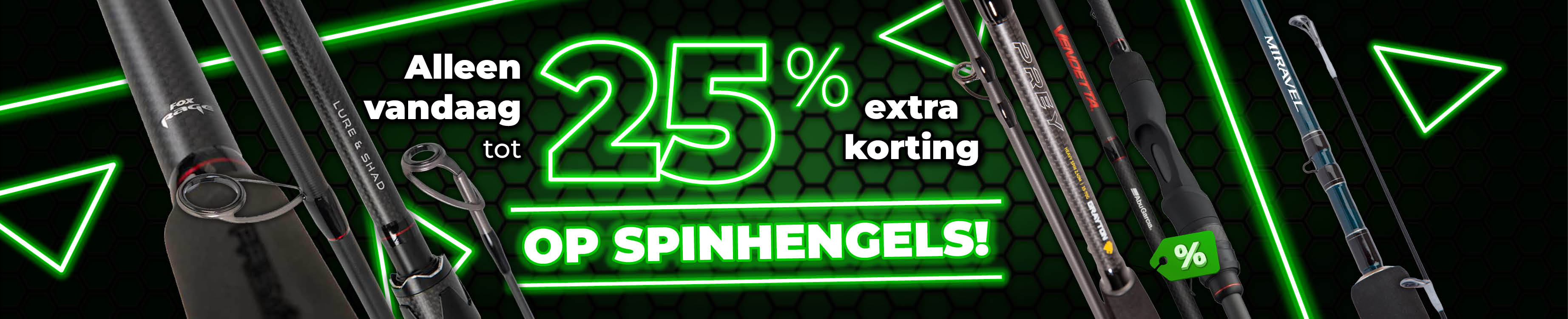 Topbanner: Tot 25% Spinhengels (Groen)