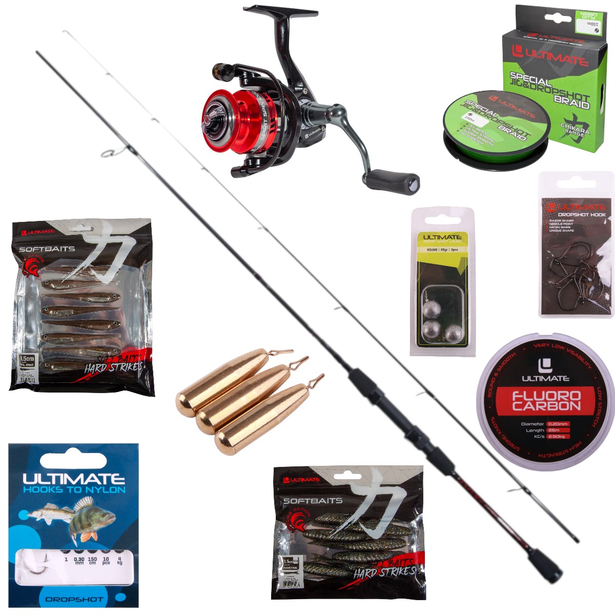 QualyQualy Kit Pesi Drop Shot Per Pesca – Piombo E Acciaio Inox – Forma A Goccia Da 20 A 100 Gr