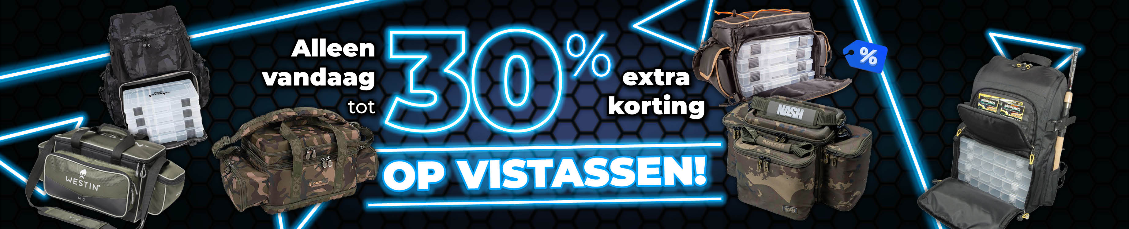 Topbanner: Tot 30% Vistassen (Blauw)