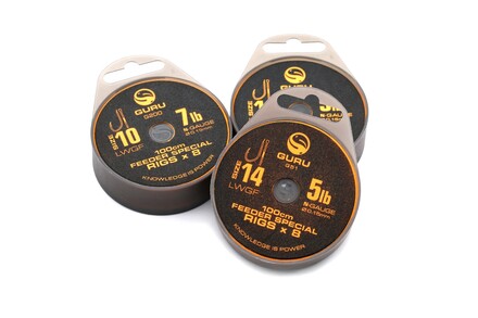 Guru LWGF Ready Rig Barbed Feeder Onderlijnen 1m (8pcs)