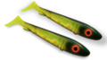 Svartzonker McRubber Jr Flash Series Black Chartreuse Shad 17cm (47g) (2 Pieces)