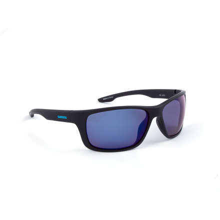 Shimano Zonnebril Gepolariseerd Grip Fit Matte Black & Blue Mirror