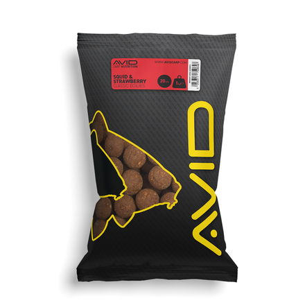 Avid Squid & Strawberry Boilies 20mm (1kg)