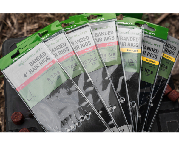 Korum Banded Hair Rigs 10cm (8 pieces)