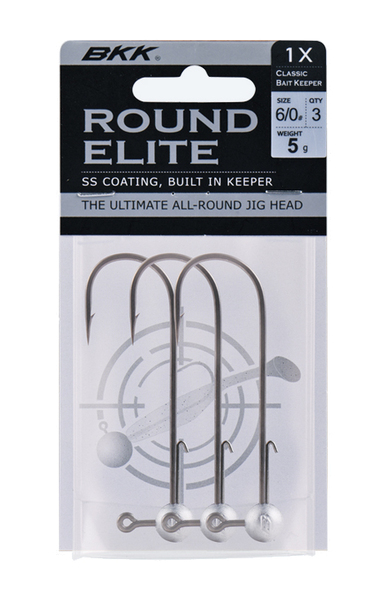 BKK Round Elite Classic Bait Keeper Jighead 15g (3 pieces)