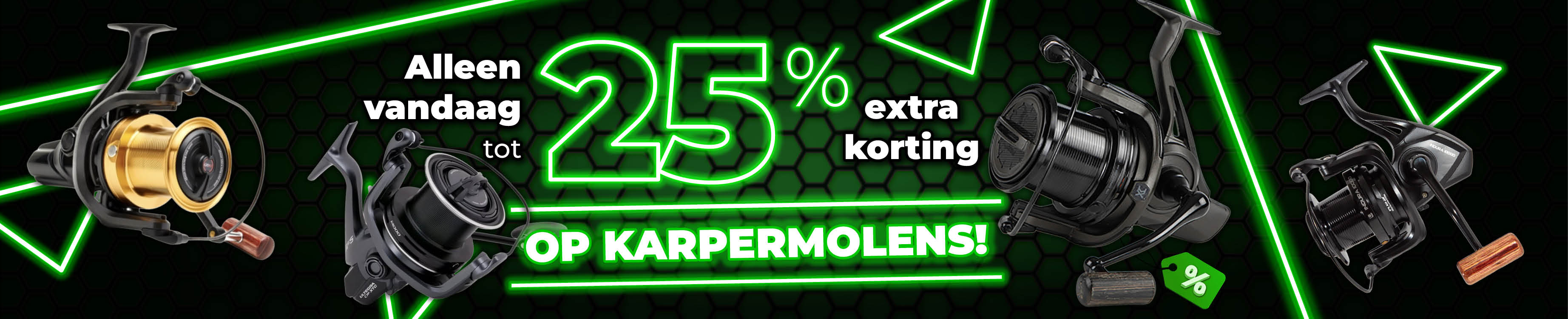 Topbanner: Tot 25% Karpermolens (Groen)