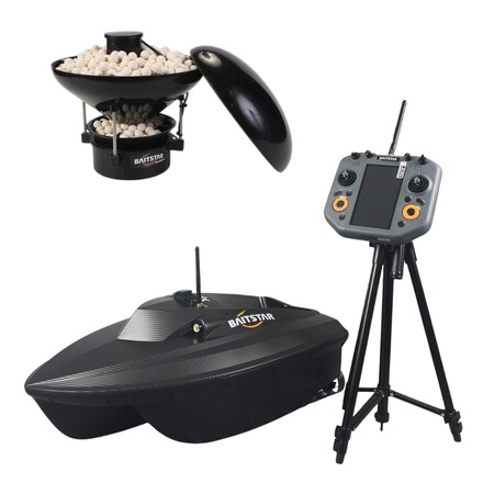 BaitStar Baitboats Xpert Carbon AllinOne Voerboot (Baitthrower, GPS & Fishfinder)