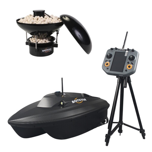 BaitStar Baitboats Xpert Carbon AllinOne Voerboot (Baitthrower, GPS & Fishfinder)