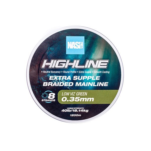 Nash TT Highline Floating Braid Green Línea Trenzada (600m)