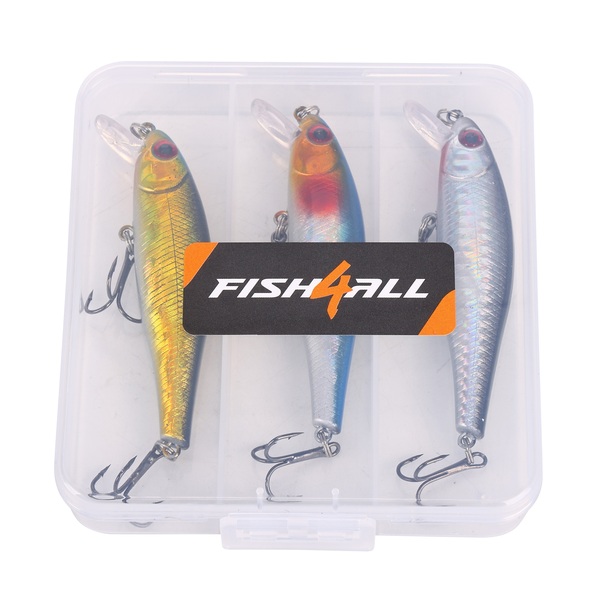 Set de leurres durs flottants type minnow Fish4All 8.6cm 9.3g (3pcs)