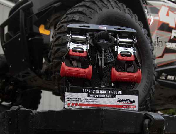 Speedstrap 38mm Ratchet Tie-Down Haak En Lus Spanband 300cm Zwart (2 St.)