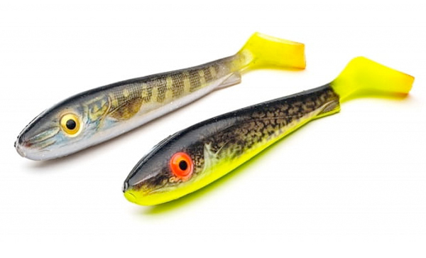 Svartzonker McRubber Junior Shad 17cm (2 piezas) - Pale Pike & Hot Eel