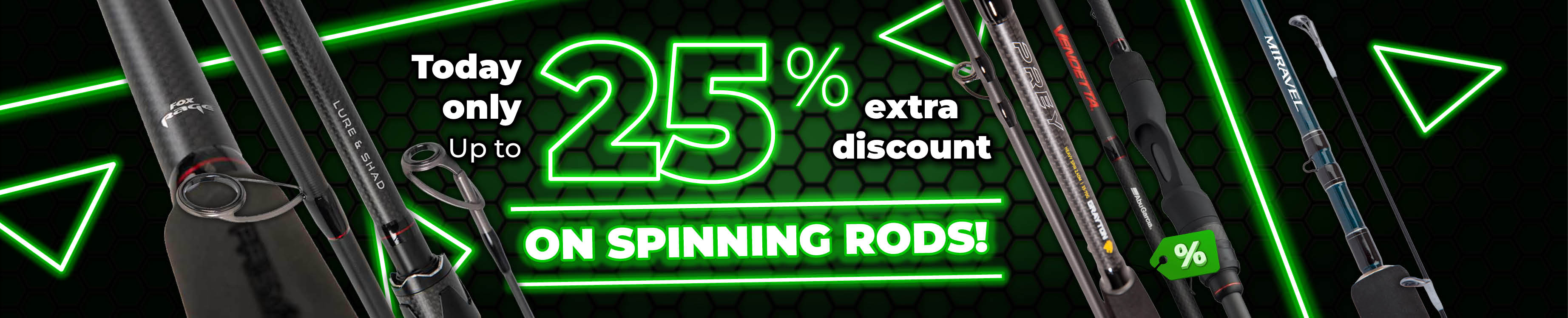 Topbanner: Tot 25% Spinhengels (Groen)