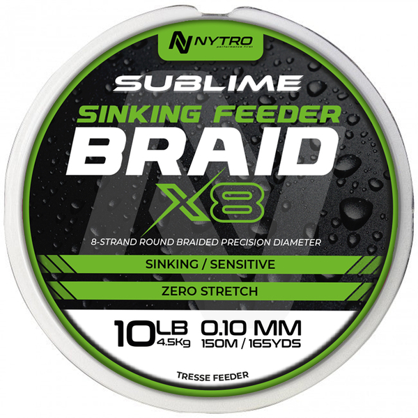 Nytro Sublime X8 Sinking Feeder Braided Line 150m