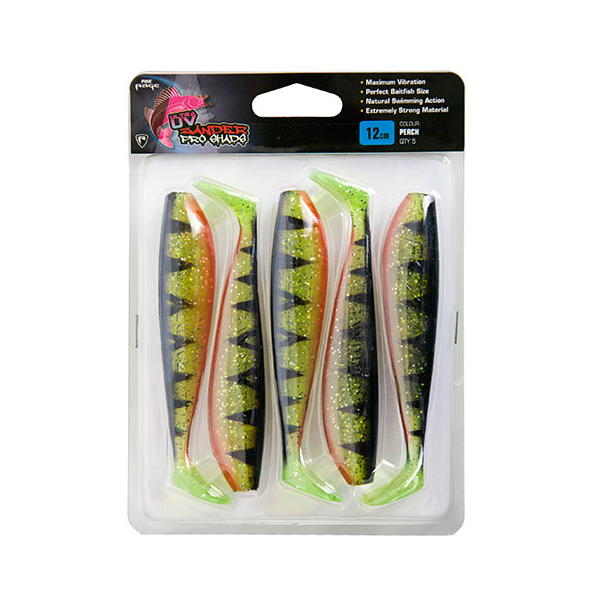 5 X FOX Rage ZANDER PRO Shad Lures – 7.5cm / 3 Inch – New Colors – Soft Bait Pack