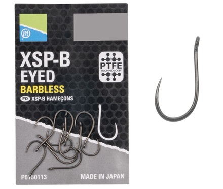 Preston XSP-B Eyed Barbless Witvishaken (10 Stuks)