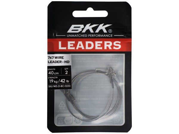 BKK 7x7 Bajo de  línea de Acero HD para Lucio con Broche (40 cm, 2 pzas.)