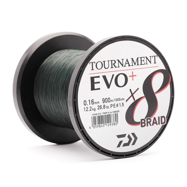 Daiwa Tournament X8 Braid EVO+ Trecciato Da Pesca - 270m - 0,20mm - 18kg - Colore Chartreuse