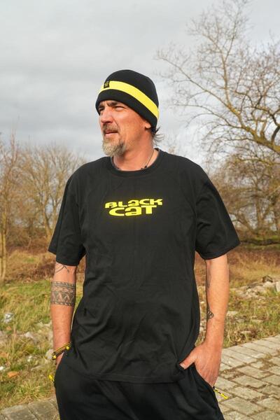 Black Cat Logo Black T-Shirt