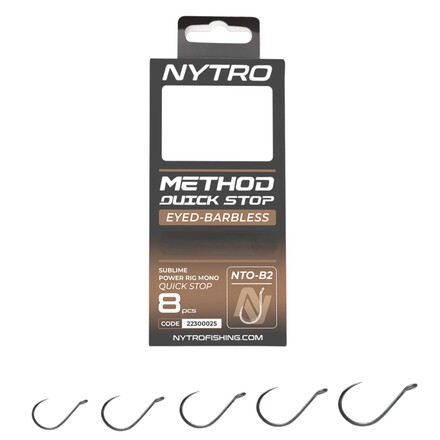Nytro NTO-B2 Barbless Method Quick-Stop Ready Tied Rigs 10cm (8 Stuks)