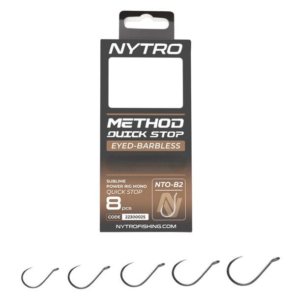 Nytro NTO-B2 Barbless Method Quick-Stop Ready Tied Rigs 10cm (8 Stuks)