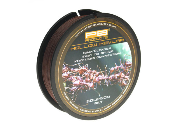 PB Products Hollow Kevlar Líder/Bajo de Línea 50m (80lb) - Silt