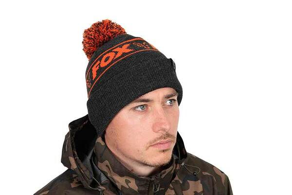 Fox Collection Bobbles Fishing Hat - Black/Orange