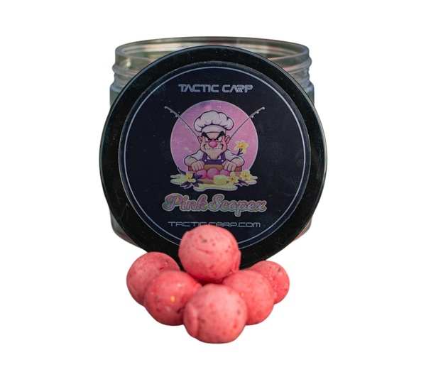Tactic Carp Boosted Hard Hookbaits Pink Scopex 12/15mm