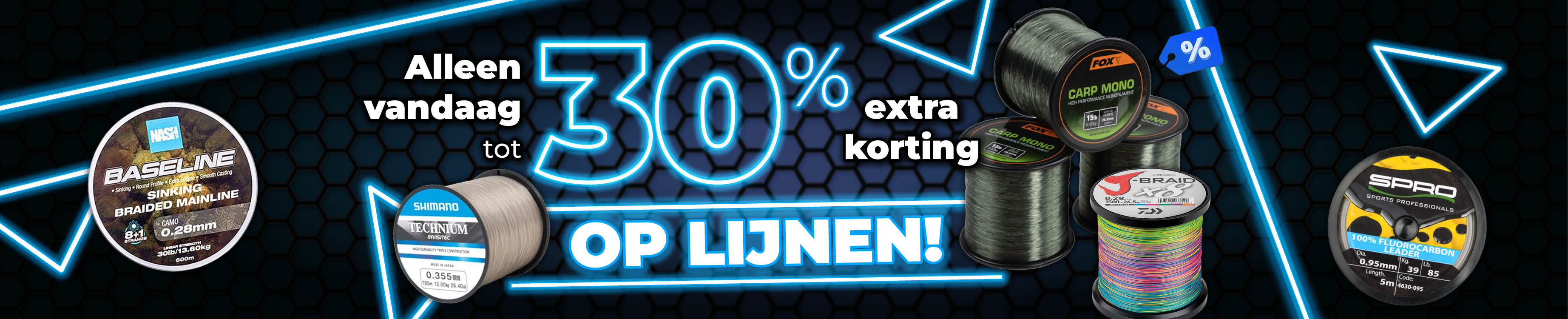 Topbanner: Tot 30% Lijnen (Blauw)