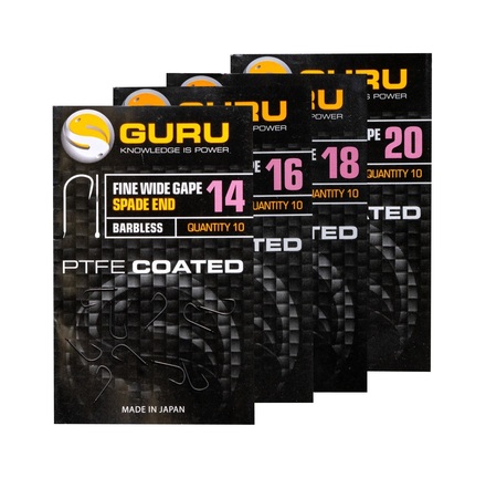 Guru Fine Wide Gape Coarse Hooks Barbless (10 pieces)