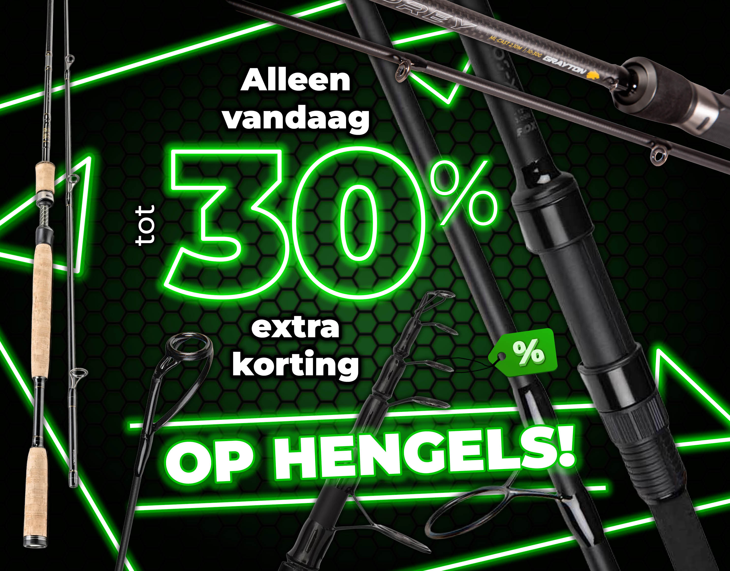 Subbanner: Tot 30% Hengels (Groen)