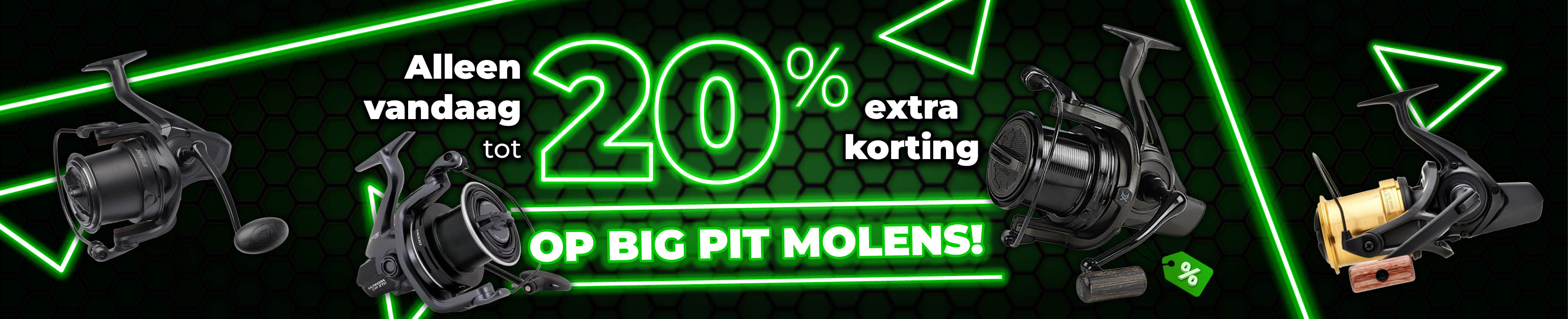 Topbanner: Tot 20% Big pit molens (Groen)