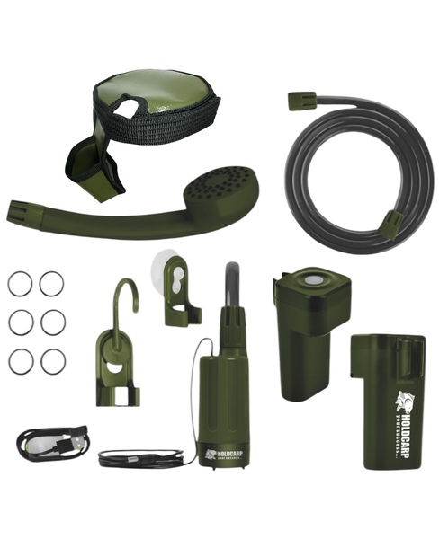 Holdcarp Rechargeable Camping Shower Set + 10W Solar