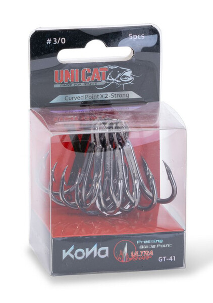 Uni Cat GT-41 Curved Point X2-Strong Catfish Treble (5 pieces)