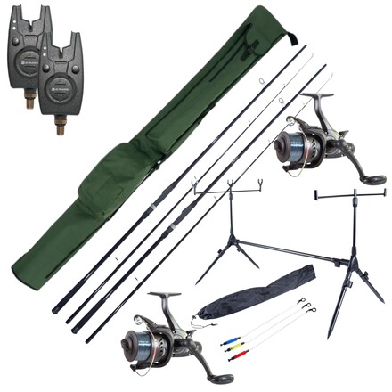 Ultimate Session Carp Set con cañas, carretes, alarmas de mordida, rod pod y funda