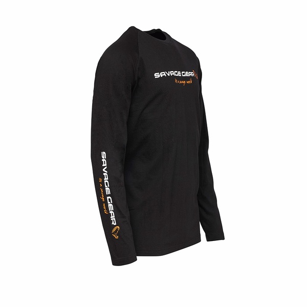 Savage Gear Signature Logo Long Sleeve T-Shirt Black Caviar