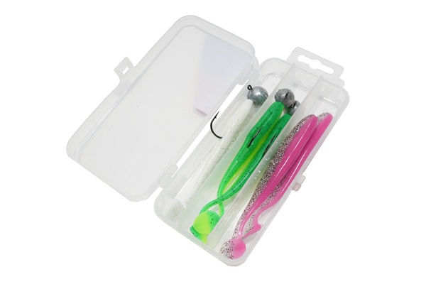 Ultimate EZ-Shad & Jighead Kit Loodvrij 10cm (7 + 10g) (8pcs) - Bright