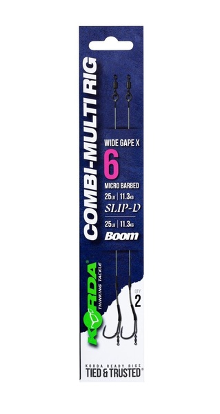 Bas de ligne Combi Multi Rig Wide Gape X Korda 25lb (2 pièces)