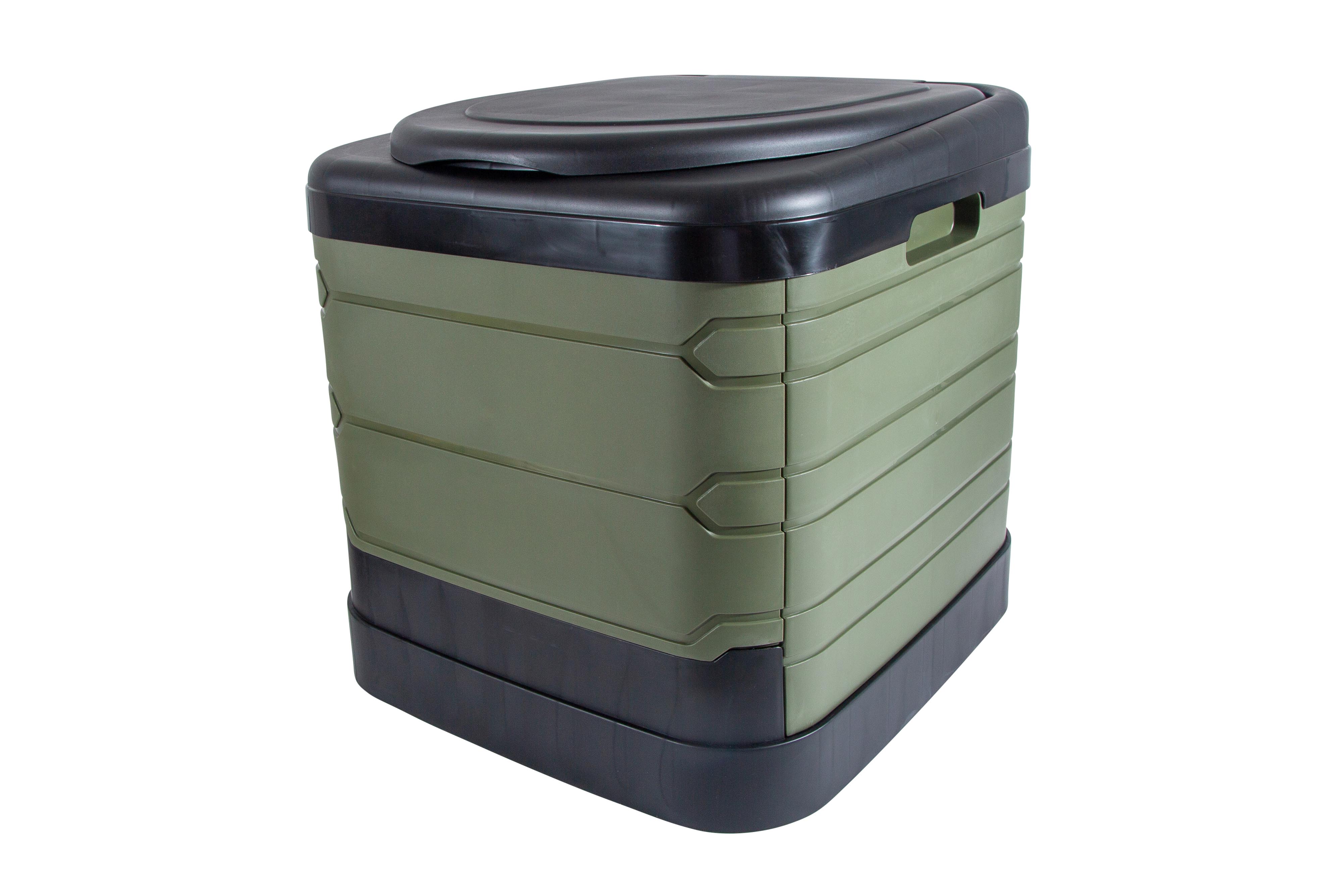 Toilette Portatile Pieghevole Da Campeggio 30L – Con Supporto Carta E Telefono, Sacchetti Igienici Inclusi, Portata 150 Kg