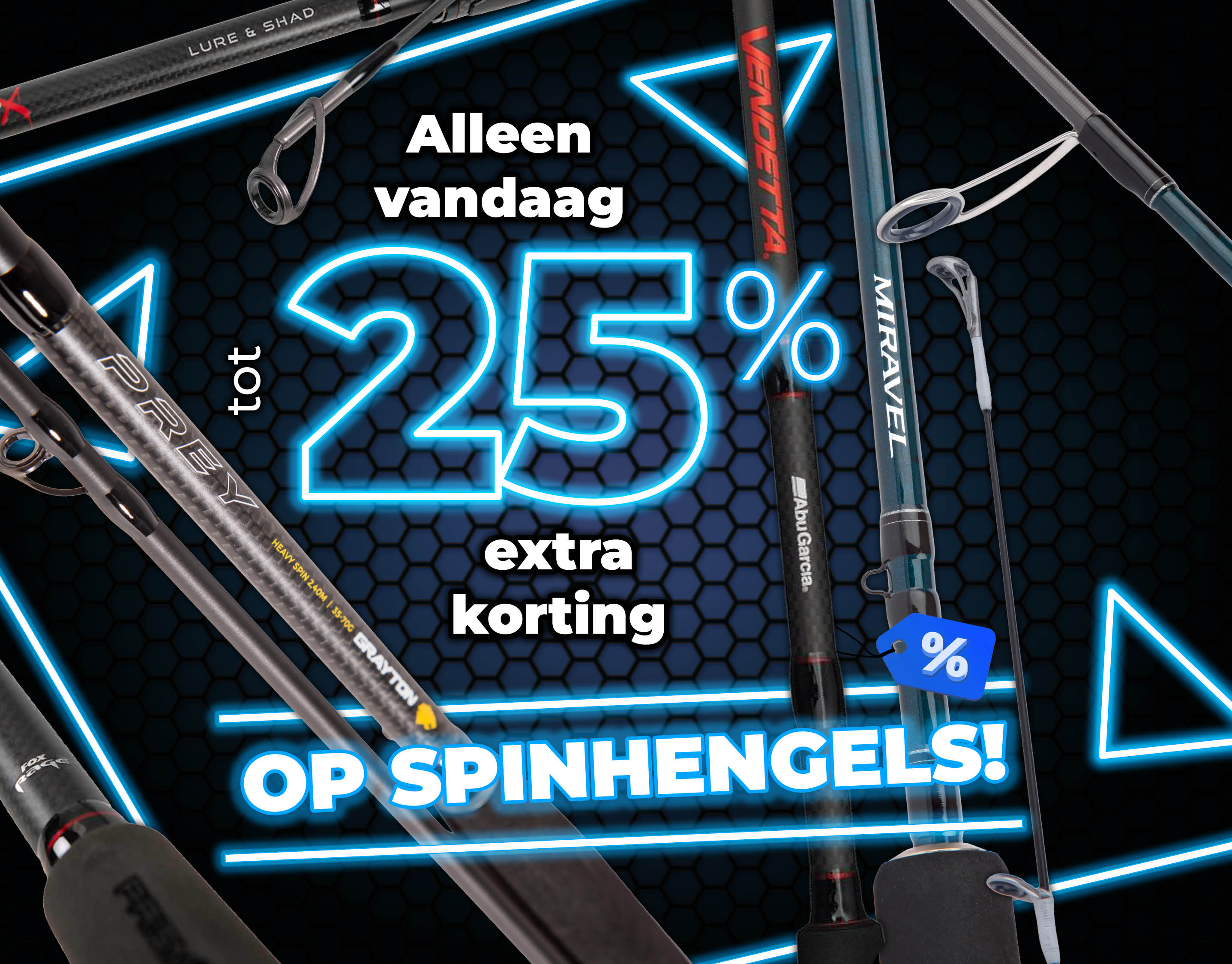 Subbanner: Tot 25% Spinhengels (Blauw)