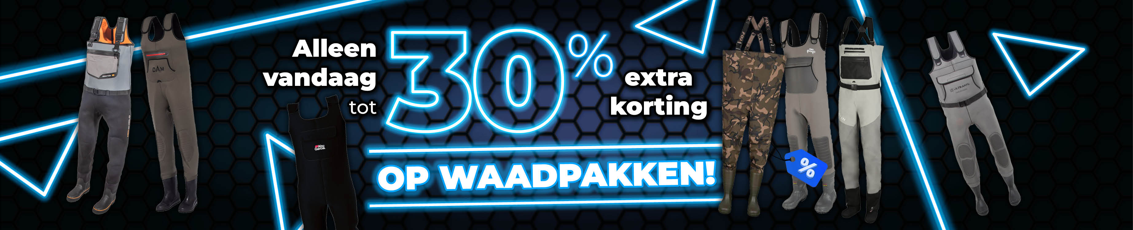 Topbanner: Tot 30% Waadpakken (Blauw)