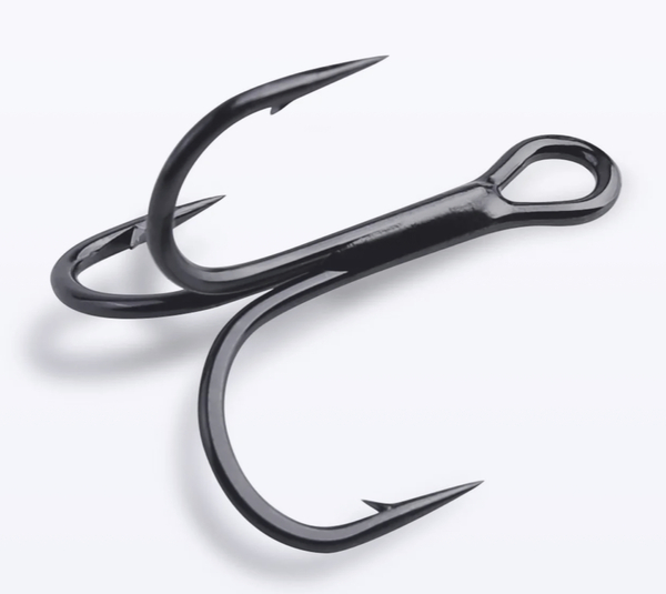 Mustad NP Round Bend Treble Hook Black Nickel
