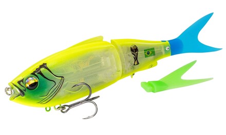 LMAB KØFI Real Vibe 180 Swimbait Edición Copa Mundial de Fútbol – 18 cm (53 g) (Incl. Cola de Repuesto) Brasil