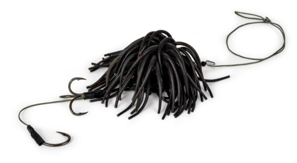 Black Cat Real Worm Teaser (120g) - Black Red Flash