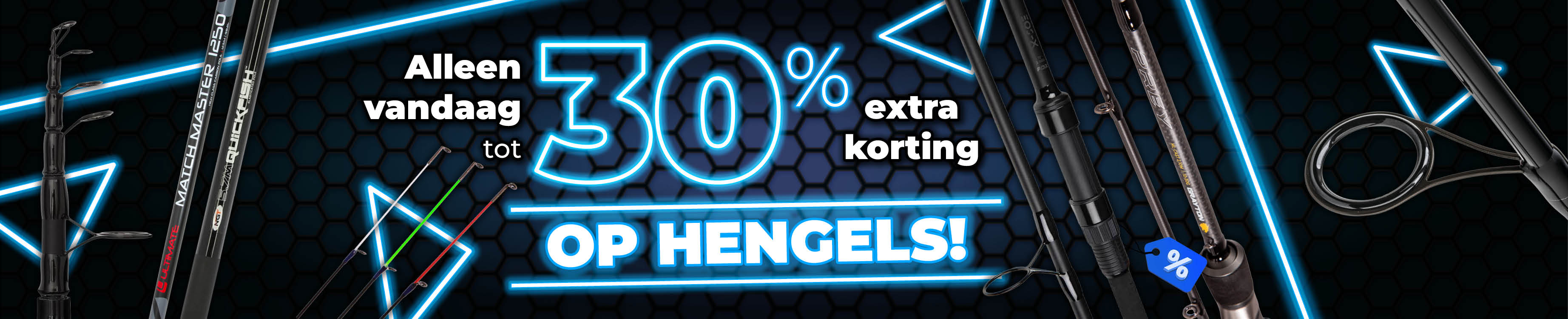 Topbanner: Tot 30% Hengels (Blauw)